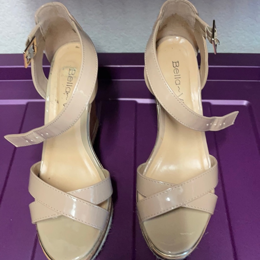 Nude wedge heels size 7.5